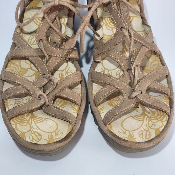 Fly London Yuke Tan Leather Gladiator Sandals - Picture 10 of 10